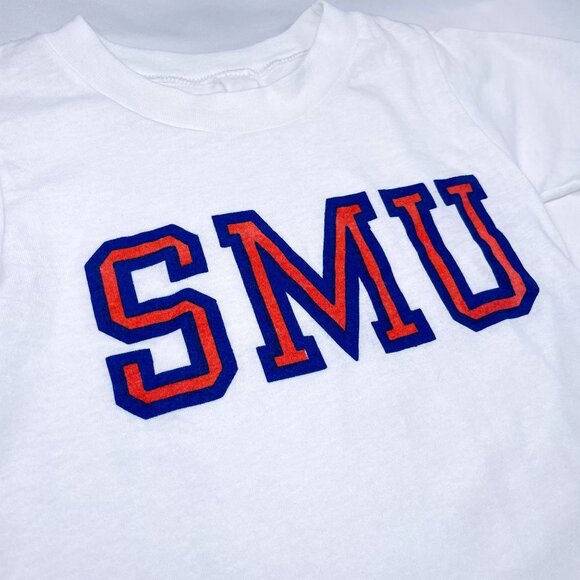 Vintage 1980s SMU Southern Methodist University Short Sleeve T Shirt 4T / 4 - Picture 3 of 7